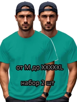 Футболка Взрослая.Премиум однотонная.Набор 2 шт