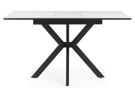 Керамический стол Woodville Гардинг 100(130)x70 белый мрамор, черный