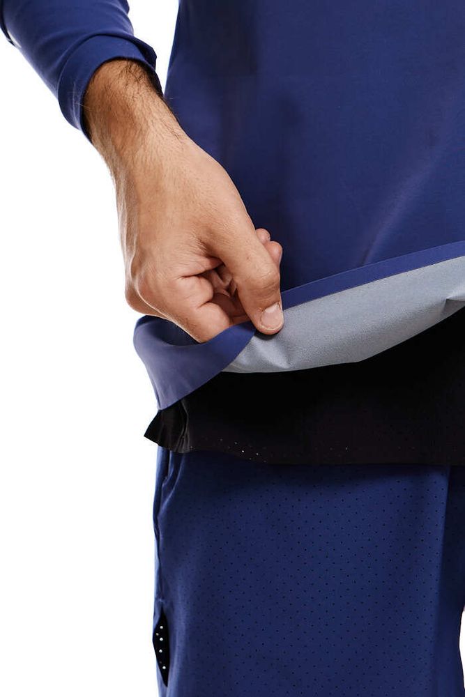 ЛОНГСЛИВ С МЕМБРАННОЙ ВСТАВКОЙ МУЖСКОЙ | DEEP COBALT