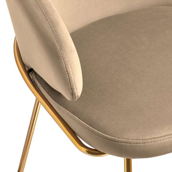 Стул Lime, бежевый микровелюр с золотыми ножками