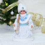 Снегурочка музыкальная «Волшебный наряд» в голубой шубке 30 см