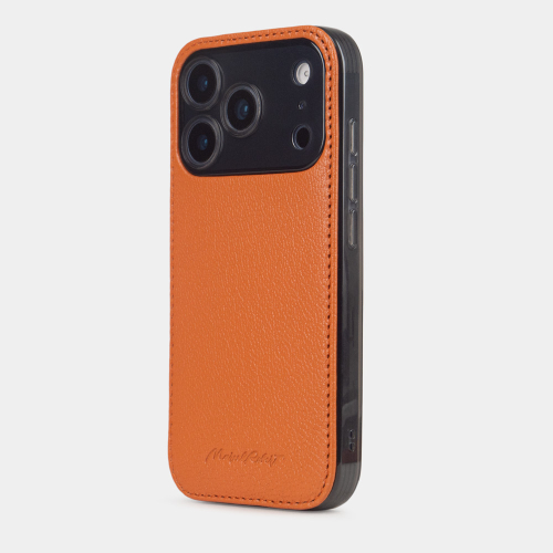 Чехол-накладка для iPhone 17 Pro - кожа козы, оранжевый