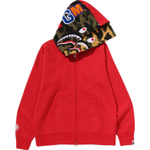A Bathing Ape Bathing Ape Sweatshirts Cardigan Cotton Drop Shoulder Sleeve Moderate No Fleece Lined Zip Closure 0zxswmx07151p красный