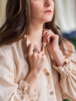 Льняное бохо платье (бежевый)