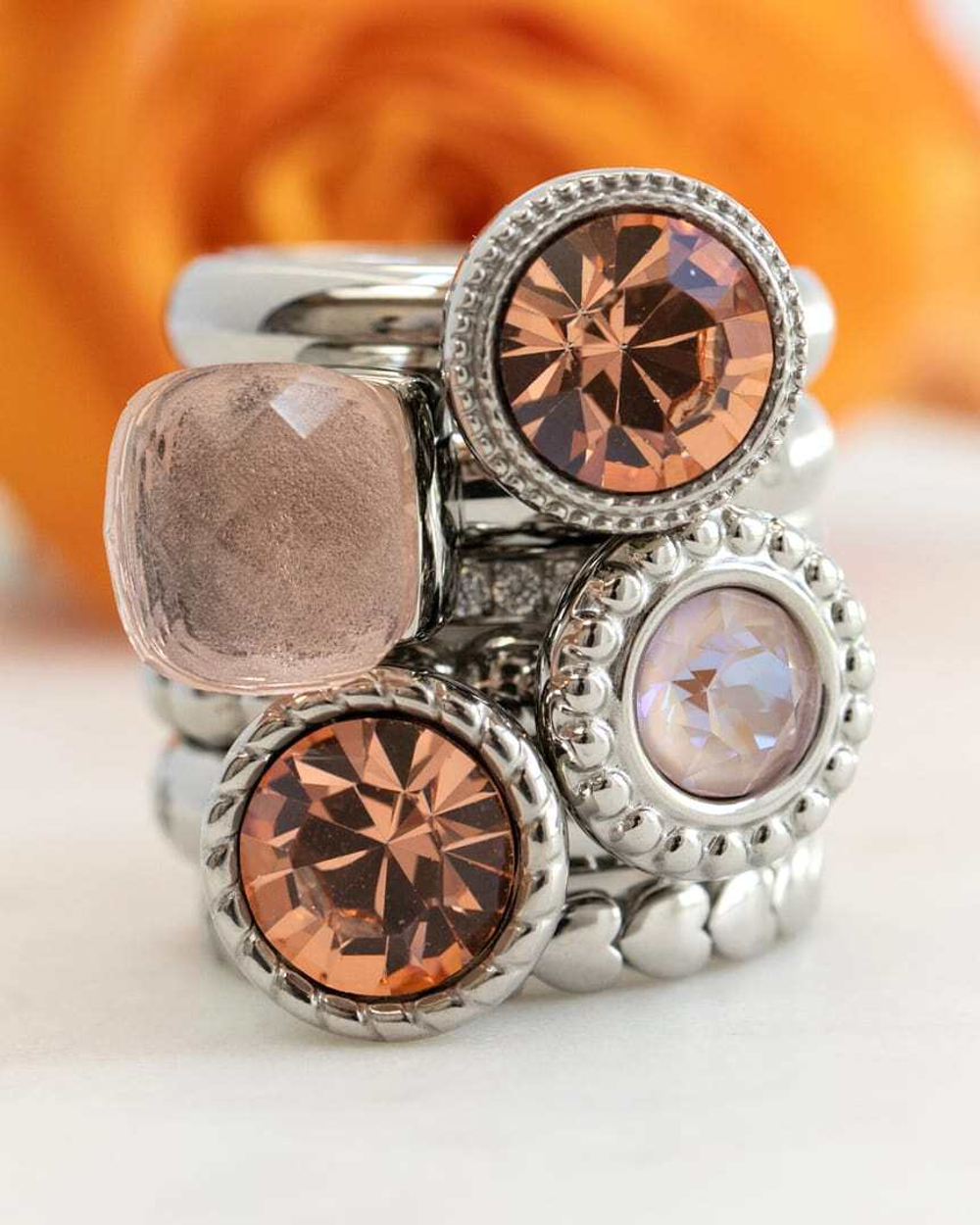 Кольцо Qudo FIRENZE 18.5 (S) Light Peach 107000/40-4205 18.5 размер 18,5