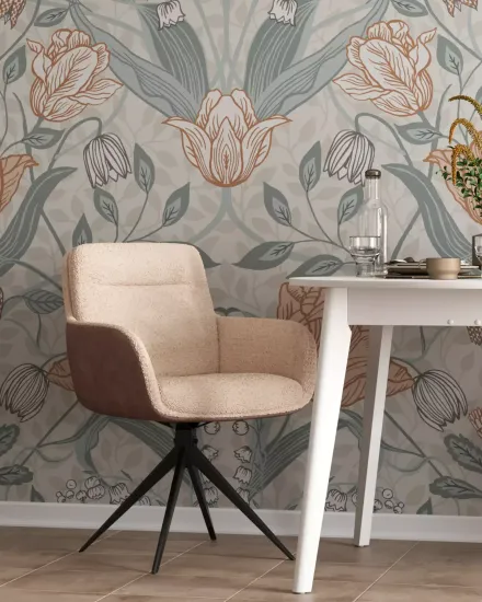 Стул вращающийся Wick молочный тэдди