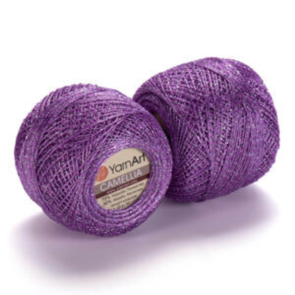 Пряжа Camellia 20г, 280м, 70% полиэстер, 30% металлик (цена за 1 шт)
