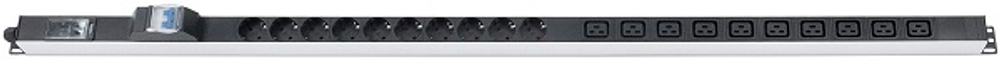 Блок розеток 19", 10 розеток Cabeus PDU-16-10S-10C19-B-T