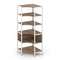 Shelf System Односекционный угловой стеллаж пятиярусный SN.STMU-511 Дуб Табак/Металл Белый 810*810*1
