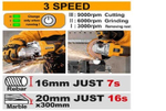 Аккумуляторная угловая шлифовальная машина (УШМ) INGCO CAGLI261521 INDUSTRIAL 20 В 115 мм 1х4 Ач