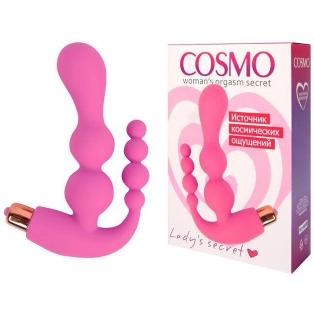 Анально-вагинальный вибромассажер Cosmo , розовый (Цвет: розовый)