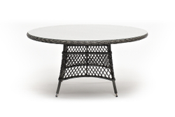 "Эспрессо" плетеный круглый стол, диаметр 150 см, цвет графит
