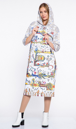 Платье с капюшоном "Лабиринт", по мотивам фантастических существ со страниц Псалтири Латтрелла.