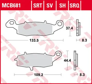 Колодки тормозные дисковые TRW MCB681SV