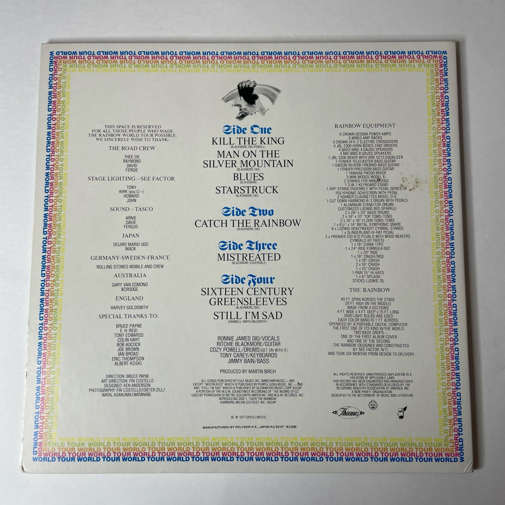 Винтажная виниловая пластинка LP Rainbow On Stage (Japan 1982) (Obi)
