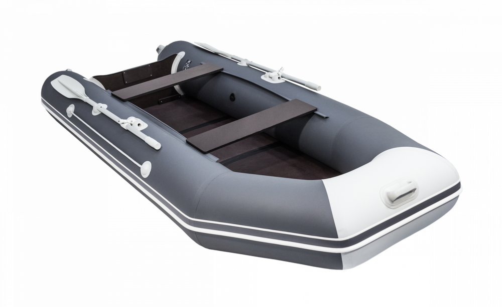 Аква-3200 СКК СЕРЫЙ/ГРАФИТ слань-книжка киль + KAMISU T 5 BMS (комплект лодка + мотор)