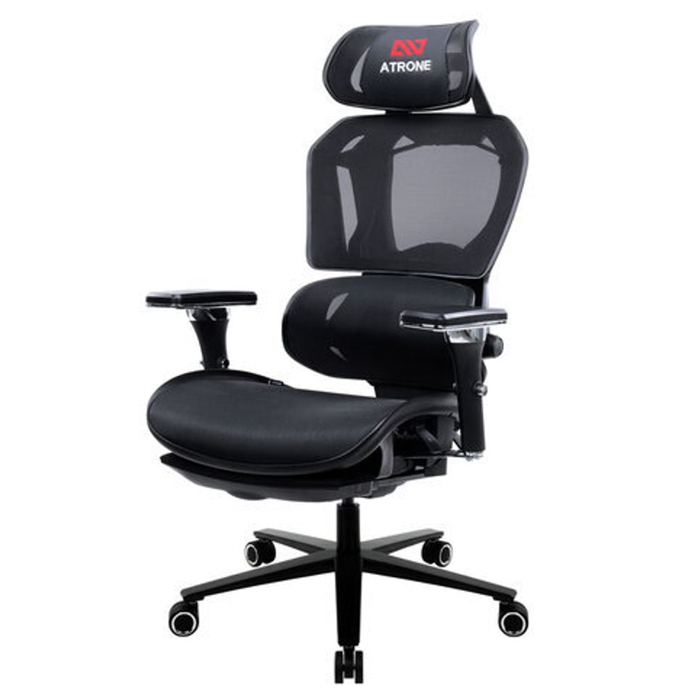 Кресло ATRONE (АТРОН) "Optimus ER-707", адаптивный механизм со слайдером, сетка, черный/серый, 532967