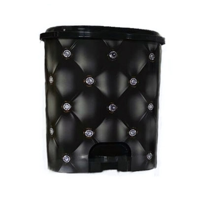 Ведро для мусора с педалью "Кожа", 12л черный