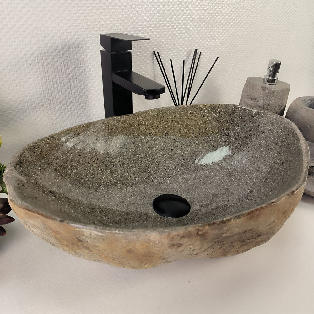 Раковина из речного камня RS-64870 51*34*15 0862