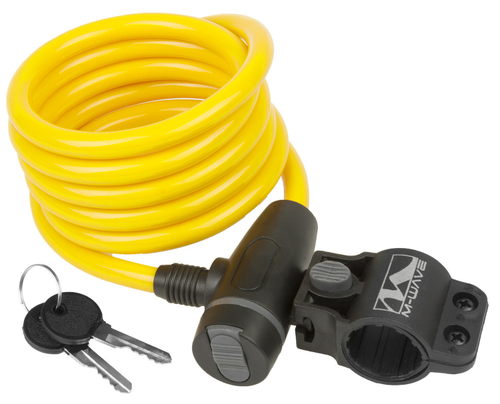 Замок велосипедный M-WAVE трос 1800 мм жёлтый