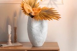 Ваза для цветов 36см Home & Style Пальмы Manila белая