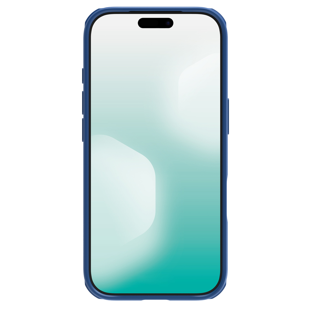 Чехол синего цвета с защитной шторкой для камеры от Nillkin на iPhone 17 Pro, серия CamShield Pro Case