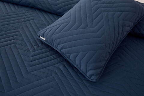 Покрывало 160х220 и наволочка 50х70 Sofi De MarkO Мориц синее