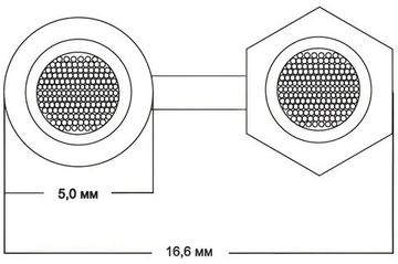 Готовый акустический кабель Van den Hul The Goldwater 2х2м с разъемами "лопатка". Цвет: золотистый