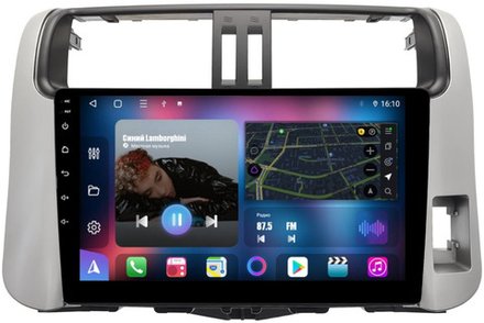 Магнитола для Toyota Land Cruiser Prado 150 2009-2013 (правый руль) - FarCar BM7041PRM на Android 13, QLED, TS10, 4Гб+32Гб, CarPlay, 4G SIM-слот