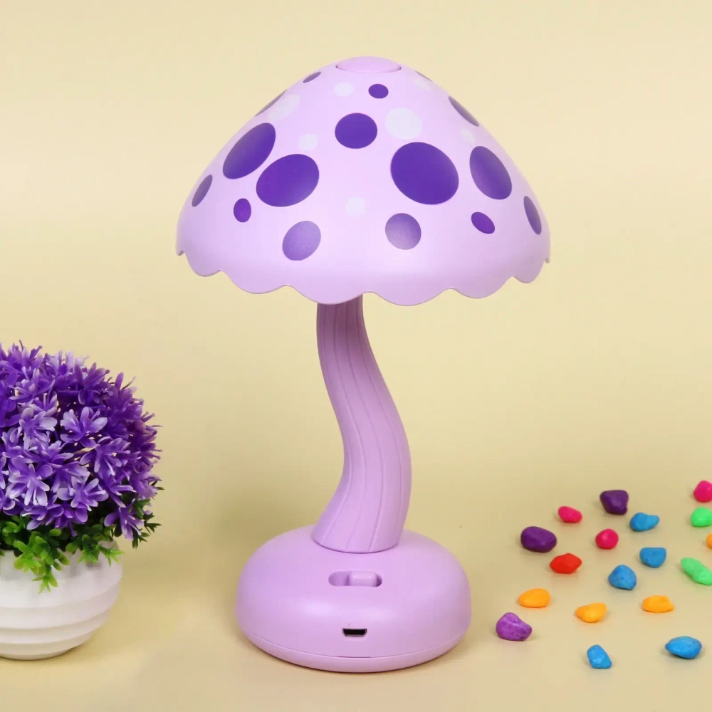 Настольная лампа «Sweet - Гриб» LED 13,2*19,5 см, USB 3w 3.7v, Фиолетовый