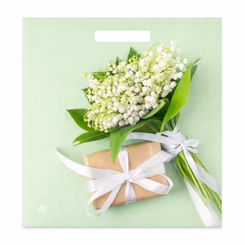 Пакет с вырубной ручкой Весенние ландыши (31х40)