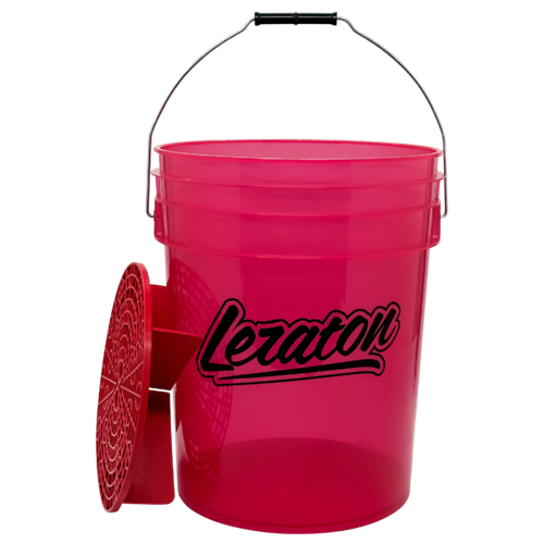 LERATON - BUCKET, Прозрачное ведро для мойки автомобилей с сепаратором (красное) 20л