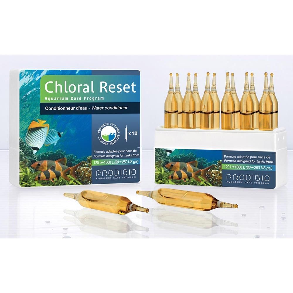 Prodibio Chloral Reset 12 ампул - кондиционер для подготовки водопроводной воды для аквариума (1 ампула до 60 л)
