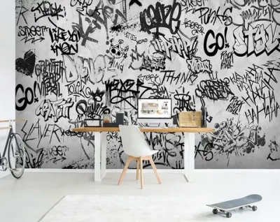 Фотообои Vimala "Граффити" 400Х270, обои виниловые, обои в гостиную, спальню