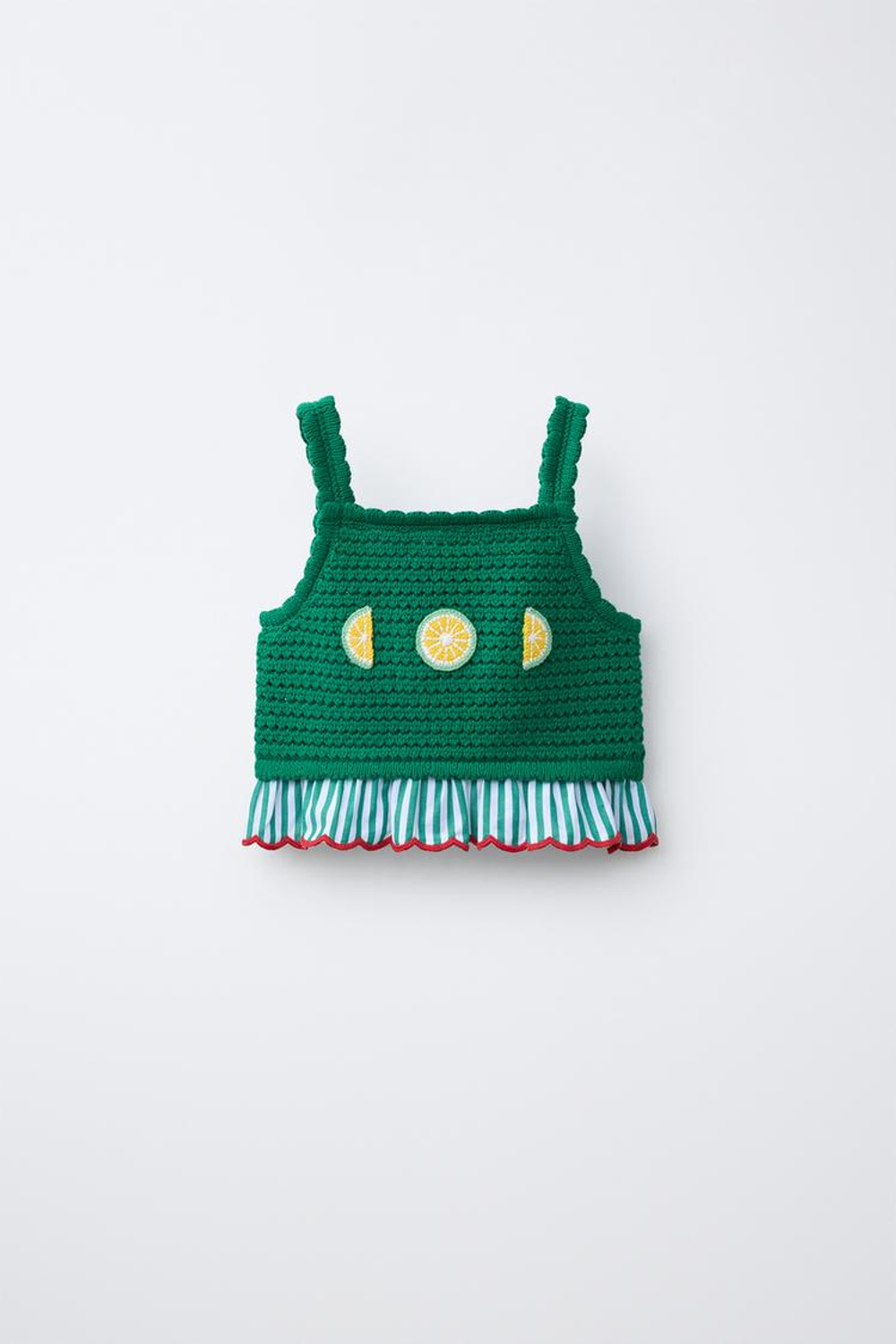 ZARA Х CASA LAWA ВЯЗАНЫЙ ТОП КРОШЕ, ЗЕЛЕНЫЙ