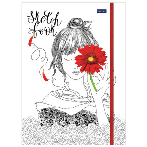 Скетчбук, белая бумага 100 г/м2, 145х205 мм, 80+50 л. (гребень + склейка), "Девушка", 80-50Тт5Aгрз_17148 И