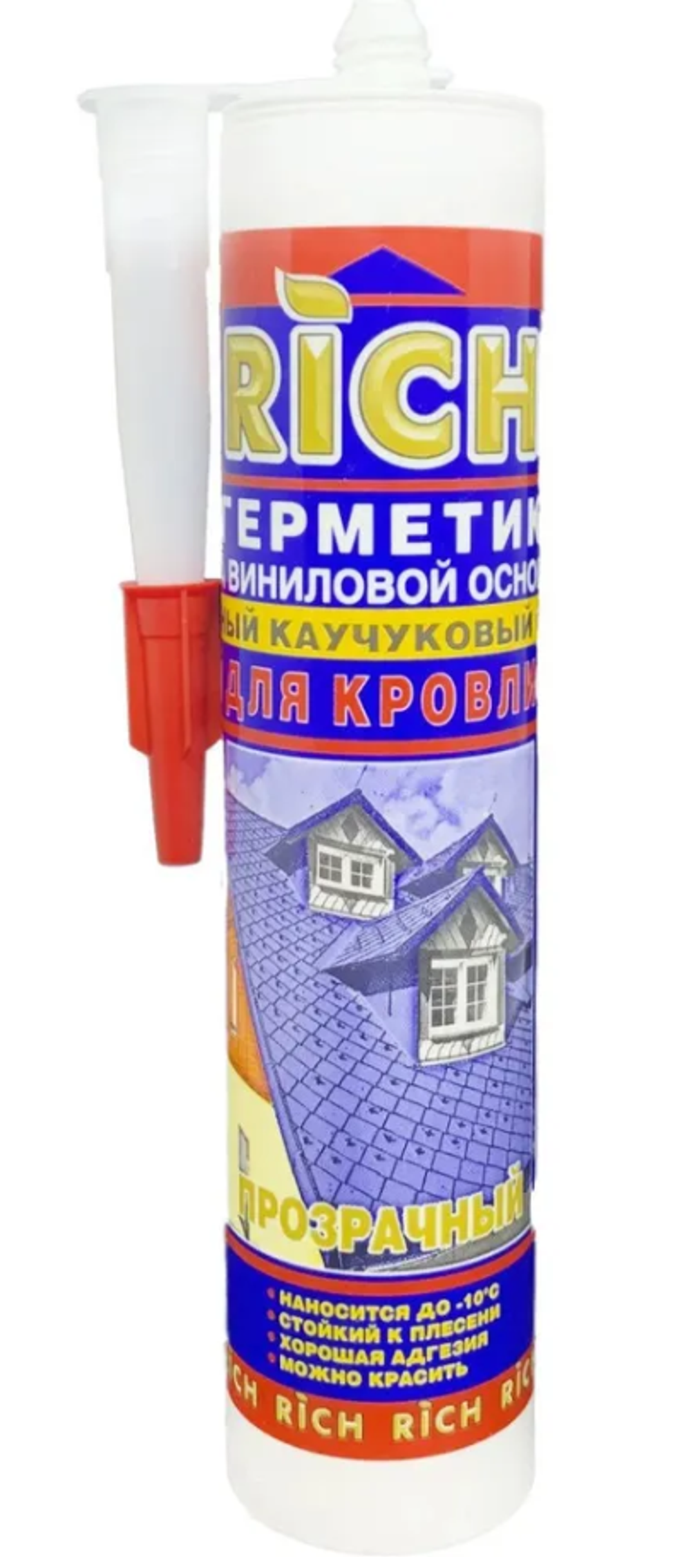 РИЧ герметик прозрачный кровельный каучуковый 310 мл (ящ.15шт)