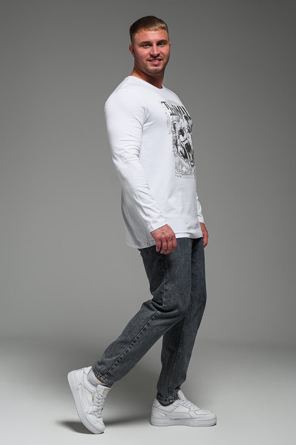 8534 Футболка с длинным рукавом мужская