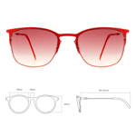 Красные солнцезащитные очки из титана с линзами красный градиент. Модель 11