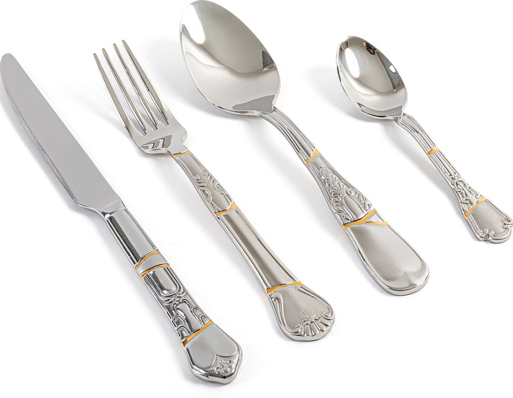 Набор столовых приборов Seletti, Kintsugi, 4 предмета, нержавеющая сталь