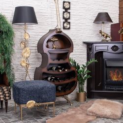 Светильник напольный торшер Monstera Deliciosa (Монстера) с абажуром Сити-2 Черный