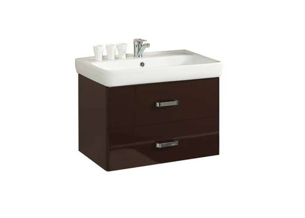 Тумба под раковину, АМЕРИНА, 60, темно-коричневая,(подвесная, 2 ящика)