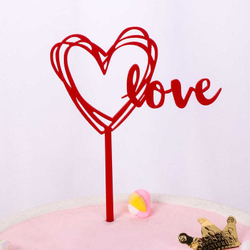 Топпер «Сердце  Love» красный