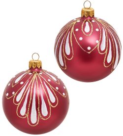 Элита НФШ-1374/5 Набор ел.украшений Шар 2шт «Перо павлина» 85 мм