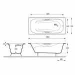 Ванна чугунная Delice Malibu Elite DLR230629R-AS 160х75 белая