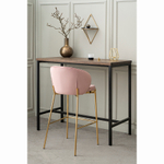 Стул барный Bergenson Bjorn Coral, велюр, розовый