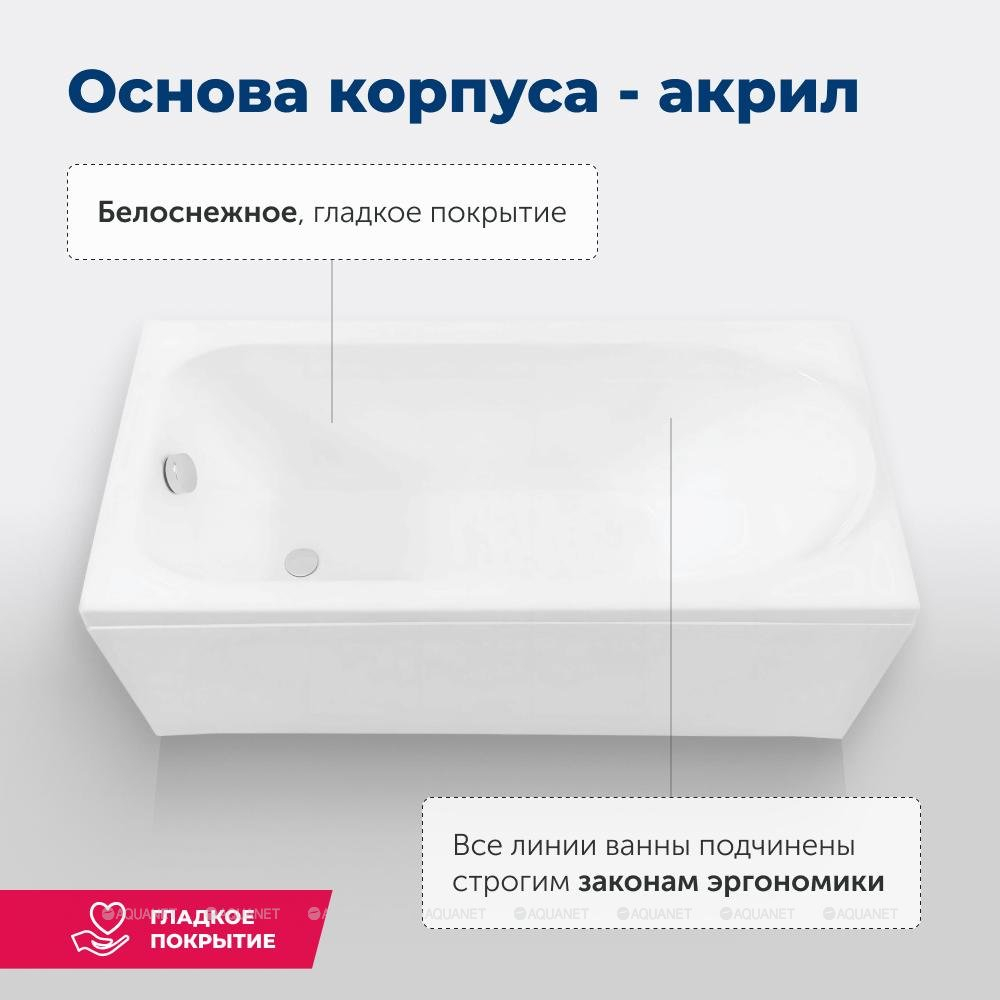 Акриловая ванна Aquanet (Акванет) Nord NEW 150x70 с каркасом