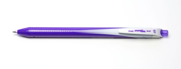 Ручка гелевая автоматическая Pentel Energel, одноразовая ⌀0.7 мм, 12 шт, BL437-V цвет чернил: фиолетовый
