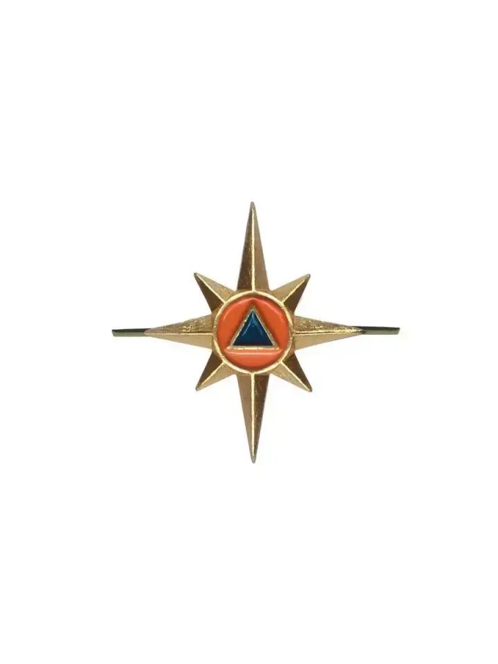 Эмблема петличная МЧС металл золото нового образца