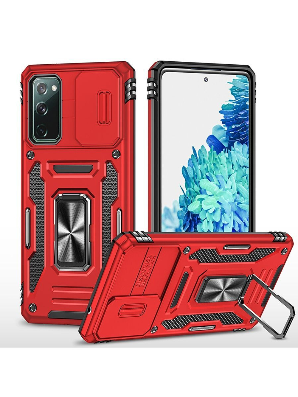 Чехол Safe Case с кольцом и защитой камеры для Samsung Galaxy S20 FE